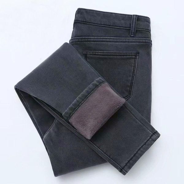 women's jeans winter high-waisted women plus velvet thick elastic tight body thin wearing warm cotton pants, Blue
women's jeans winter high-waisted women plus velvet thick elastic tight body thin wearing warm cotton pants, Blue