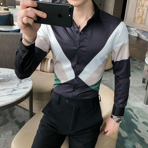 2020 autumn shirts for men camisa masculina british style simple color matching slim long-sleeved shirt streetwear social blouse1, White;black
2020 autumn shirts for men camisa masculina british style simple color matching slim long-sleeved shirt streetwear social blouse1, White;black