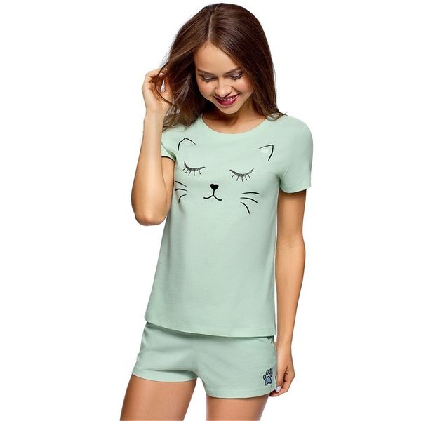 summer new arrival 2020 cute pajamas for women sleepwear short sleeve pajama set cotton two piece pjs y200708, Black;red
summer new arrival 2020 cute pajamas for women sleepwear short sleeve pajama set cotton two piece pjs y200708, Black;red