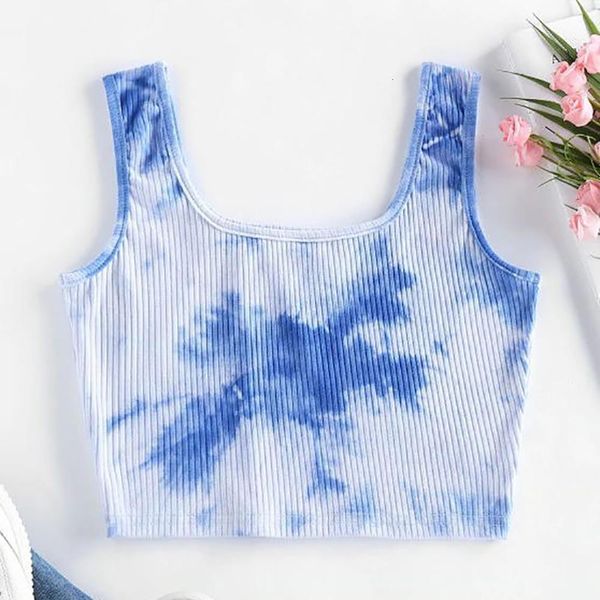 ladies sleeveless tank crop casual tie-dye print sleeveless vest camisetas mujer tirantes drop shipping, White
ladies sleeveless tank crop casual tie-dye print sleeveless vest camisetas mujer tirantes drop shipping, White