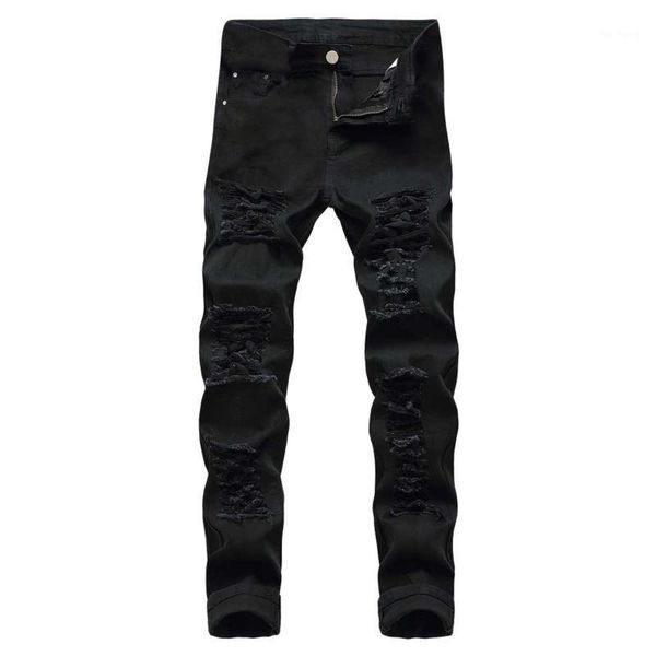 spring and autumn man's denim casual pants solid color straight ripped hole trousers plus size man clothing 2021#41, Black
spring and autumn man's denim casual pants solid color straight ripped hole trousers plus size man clothing 2021#41, Black