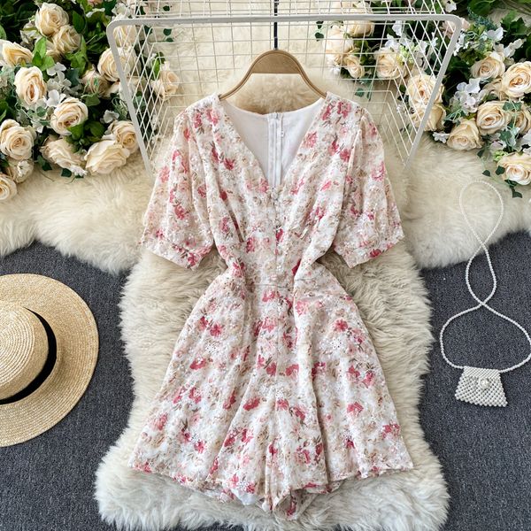 2021 new singiny floral woman's neck puff elegant office summer vacation long short overalls pn38, Black;white
2021 new singiny floral woman's neck puff elegant office summer vacation long short overalls pn38, Black;white