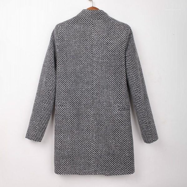 women's wool & blends winter coat women plaid office lady lapel collar one button female classic overcoat large size 4xl long jacket1, Black
women's wool & blends winter coat women plaid office lady lapel collar one button female classic overcoat large size 4xl long jacket1, Black