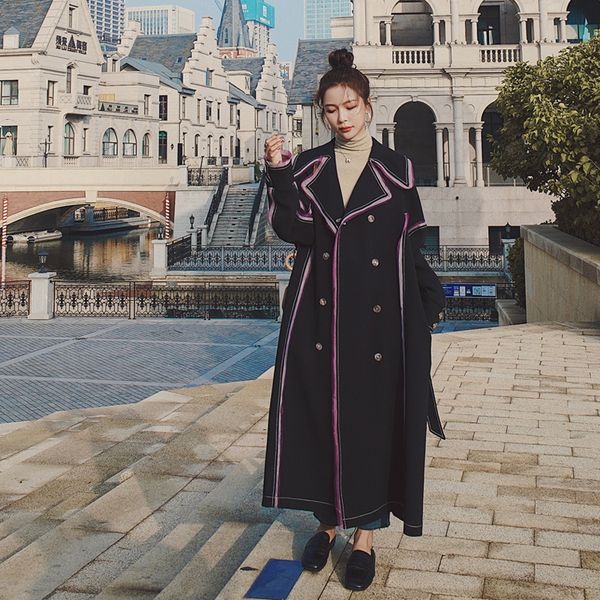 2021 new female blouse spring new fall longer double lapel breasted splicing fashion design trench coat 5fy yc8w, Black;brown
2021 new female blouse spring new fall longer double lapel breasted splicing fashion design trench coat 5fy yc8w, Black;brown