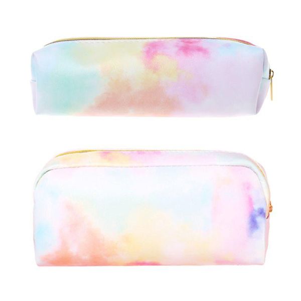 Kawaii Pencil Case Colorful Pink Makeup Cosmetics Bag Pen Box Storage Pouch Case School Supplies Stationery