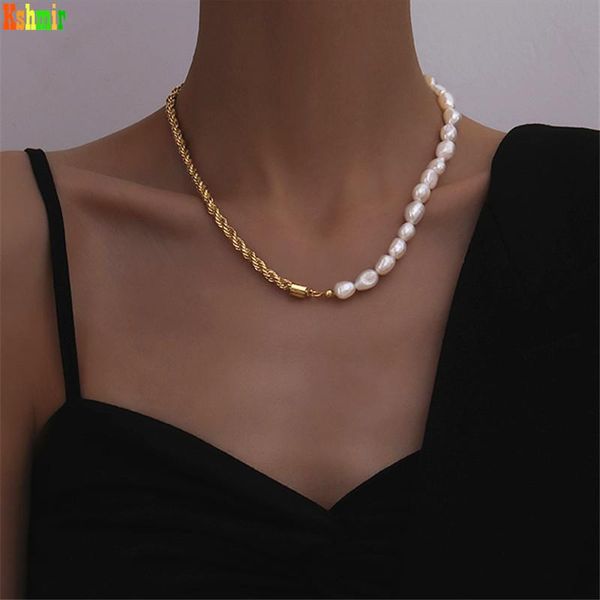 kshmir simple retro necklace pearl necklace freshwater pearl twisted mahua chain female designed for women beads punk, Silver
kshmir simple retro necklace pearl necklace freshwater pearl twisted mahua chain female designed for women beads punk, Silver