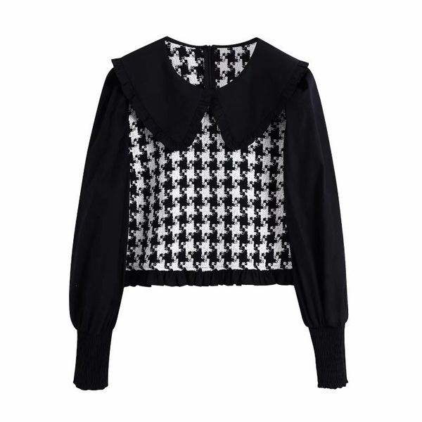 autumn women contrast color splicing houndstooth shirts female long sleeve blouses casual lady loose blusas s8225, White
autumn women contrast color splicing houndstooth shirts female long sleeve blouses casual lady loose blusas s8225, White