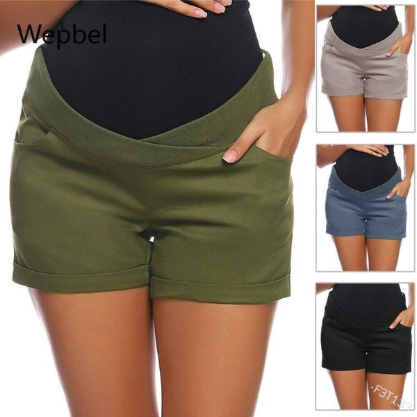 women's shorts wepbel pregnant waist protection belly solid color plus size maternity, White;black
women's shorts wepbel pregnant waist protection belly solid color plus size maternity, White;black