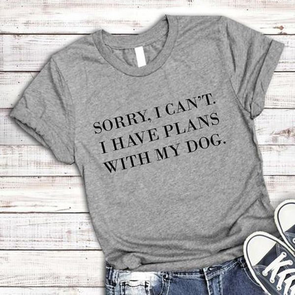 sorry i can't i have plans with my dog women t-shirt dog lover gift dog mom tshirt summer cotton cool female t shirt femme tees, White
sorry i can't i have plans with my dog women t-shirt dog lover gift dog mom tshirt summer cotton cool female t shirt femme tees, White