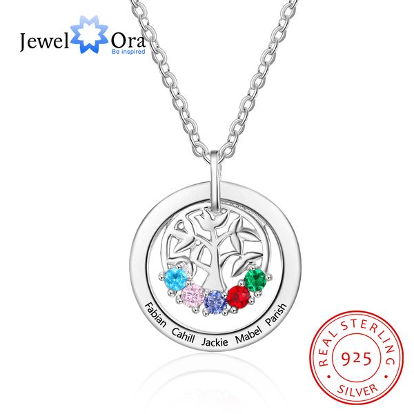 jewelora 925 sterling silver personalized family tree pendant with 5 birthstones customized engraving name mothers necklace gift q1219, Golden;silver
jewelora 925 sterling silver personalized family tree pendant with 5 birthstones customized engraving name mothers necklace gift q1219, Golden;silver