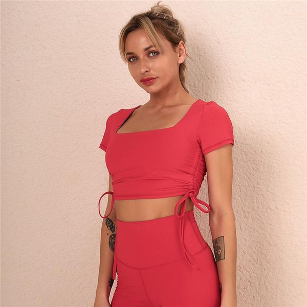 fitness shirts for women drawstring gym sports shirts short sleeve training yoga crop workout yoga fitness clothing, White;red
fitness shirts for women drawstring gym sports shirts short sleeve training yoga crop workout yoga fitness clothing, White;red