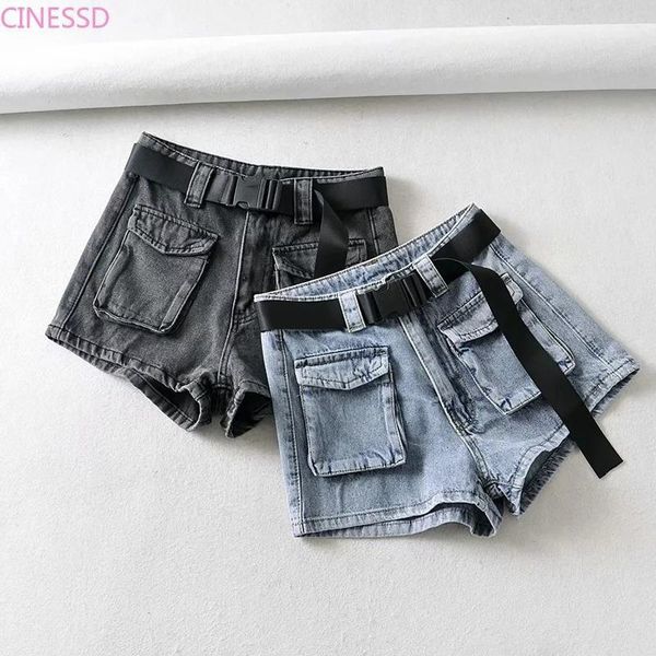 high waist wide leg cargo women shorts with belt black shorts ladies plus size 2021 summer casual clothes female women pants1, Blue