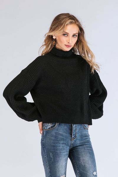 autumn and winter bottoming pullover loose long sleeve knitted solid color high collar sweater women's top, White;black
autumn and winter bottoming pullover loose long sleeve knitted solid color high collar sweater women's top, White;black