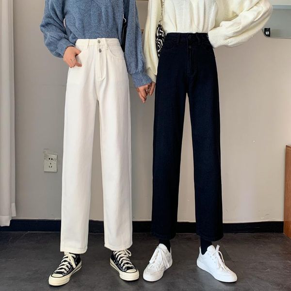women's jeans alien kitty fashionable straight pants vintage high elastic waist woman black white cowboy loose denim, Blue
women's jeans alien kitty fashionable straight pants vintage high elastic waist woman black white cowboy loose denim, Blue