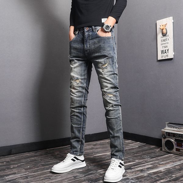 2021 new italian style fashion men jeans retro blue wash elastic slim fit ripped denim trousers patchwork vintage designer pencil pants cvjn
2021 new italian style fashion men jeans retro blue wash elastic slim fit ripped denim trousers patchwork vintage designer pencil pants cvjn