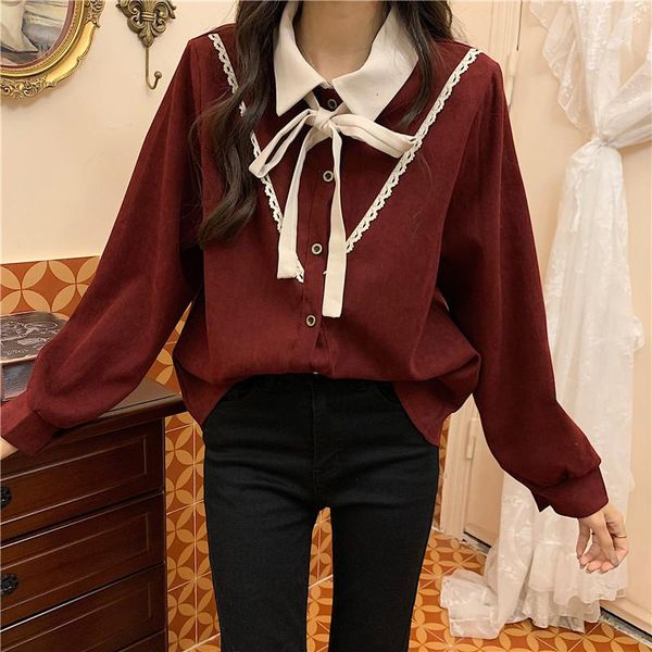 women solid lace up bow tie shirt turn-down collar button up cute blouse female elegant work shirt casual, White
women solid lace up bow tie shirt turn-down collar button up cute blouse female elegant work shirt casual, White