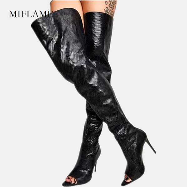 boots winner women variety snakeskin thigh high over the knee leather peep toe slio on thin heels long, Black
boots winner women variety snakeskin thigh high over the knee leather peep toe slio on thin heels long, Black