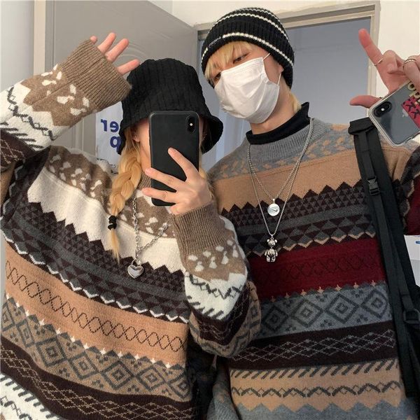men's sweaters 2021 autumn winter wear korean lazy wind grid contrast loose wild pullover sweater couples men clothes gray, White;black
men's sweaters 2021 autumn winter wear korean lazy wind grid contrast loose wild pullover sweater couples men clothes gray, White;black