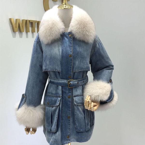 female 2020, new jean jacket down, long parka, women's coat, korean winter yy-051 with fox fur collar dfmg, Black
female 2020, new jean jacket down, long parka, women's coat, korean winter yy-051 with fox fur collar dfmg, Black