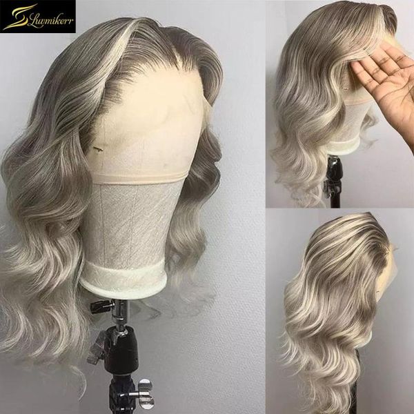 pre plucked body wave highlight 613 honey blonde grey color hd transparent human hair wigs invisible closure wigs for women 250, Black;brown
pre plucked body wave highlight 613 honey blonde grey color hd transparent human hair wigs invisible closure wigs for women 250, Black;brown