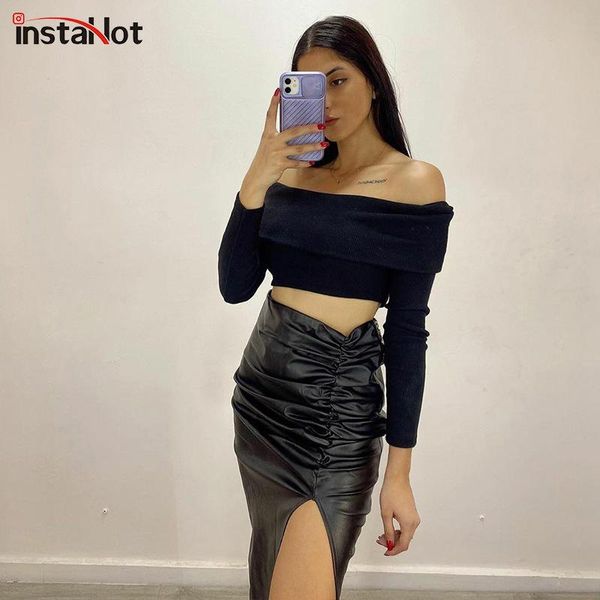 skirts insta women faxu leather skirt ruched split casual streetwear high waist pencil 2021 fashion autumn, Black
skirts insta women faxu leather skirt ruched split casual streetwear high waist pencil 2021 fashion autumn, Black