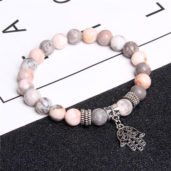 handmade women bracelet natural stone pink zebra beads bracelet hand fatima evil eye charm for women men jewelry, Black
handmade women bracelet natural stone pink zebra beads bracelet hand fatima evil eye charm for women men jewelry, Black