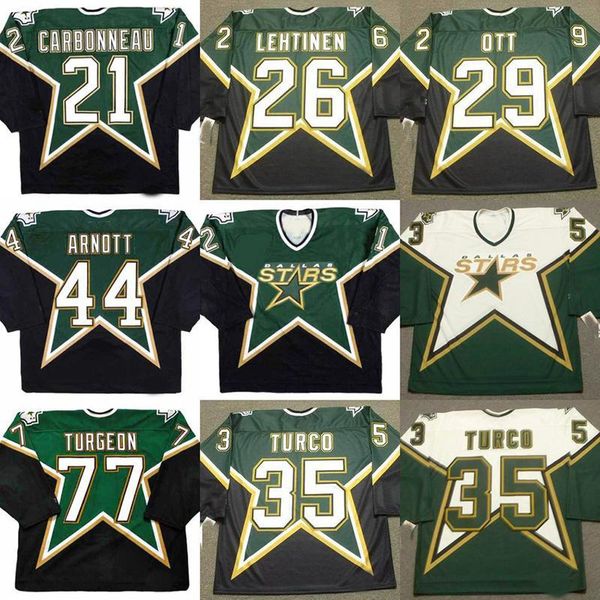 vintage men 21 guy carbonneau 26 jere lehtinen 29 steve ott 35 marty turco 44 jason arnott 77 pierre turgeon hickey jersey, Black
vintage men 21 guy carbonneau 26 jere lehtinen 29 steve ott 35 marty turco 44 jason arnott 77 pierre turgeon hickey jersey, Black