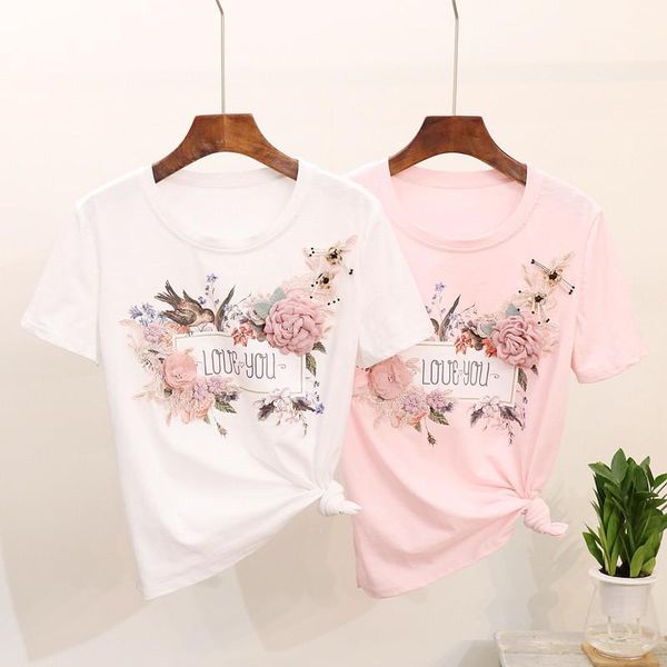 summer fashion women t shirt bird flower embroidery lace pink white t-shirt female 1
summer fashion women t shirt bird flower embroidery lace pink white t-shirt female 1