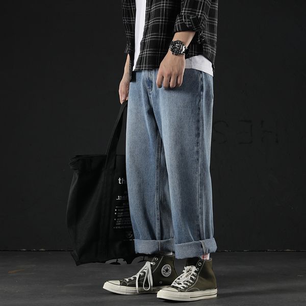 2020 new spring and autumn ruffian handsome cattle pants men's loose straight fashion brand simple harem pants trend daddy pants, Blue
2020 new spring and autumn ruffian handsome cattle pants men's loose straight fashion brand simple harem pants trend daddy pants, Blue