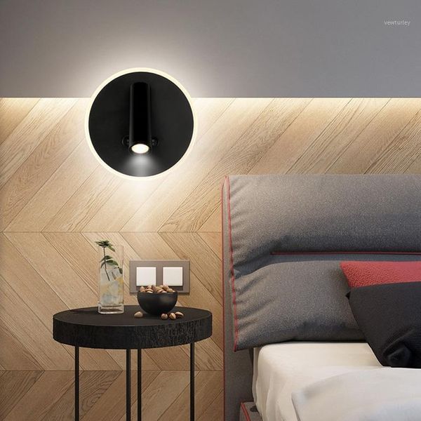 10w led wall sconce reading light fixture ambient circle lamp rotatable bedside spotlight dualswitch white/black shell1
10w led wall sconce reading light fixture ambient circle lamp rotatable bedside spotlight dualswitch white/black shell1