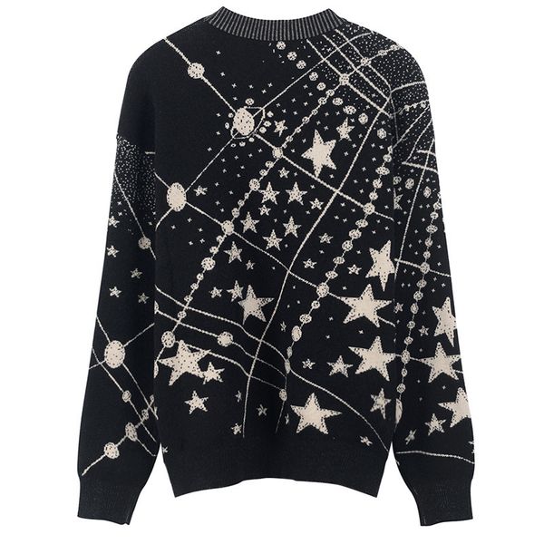 retro galaxy star pattern sweater women vintage long sleeve jumpers autumn winter ladies jacquard sweaters pullovers c-285 201204, White;black
retro galaxy star pattern sweater women vintage long sleeve jumpers autumn winter ladies jacquard sweaters pullovers c-285 201204, White;black