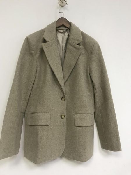 women coat 2021 autumn and winter new oatmeal wool blend mid-length blazer, White;black
women coat 2021 autumn and winter new oatmeal wool blend mid-length blazer, White;black