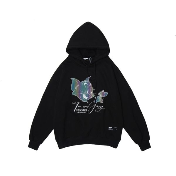 2021 new autumn mode cloths long sleeves embroidered white butterfly hoodies streetwear nightgown with hoodie o44y, Black