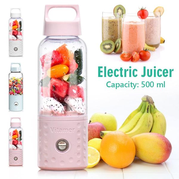 2021 500ml 4000mah portable smoothie blender mini usb mixer electric juicer charging fruit juicer