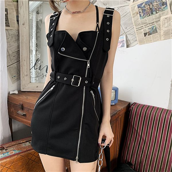 2021 Punk-style Punk Motorcycle Mini New Summer Sleeveless Chess Dress in Zipper Strapped Street 6MYS, Black;gray
2021 Punk-style Punk Motorcycle Mini New Summer Sleeveless Chess Dress in Zipper Strapped Street 6MYS, Black;gray