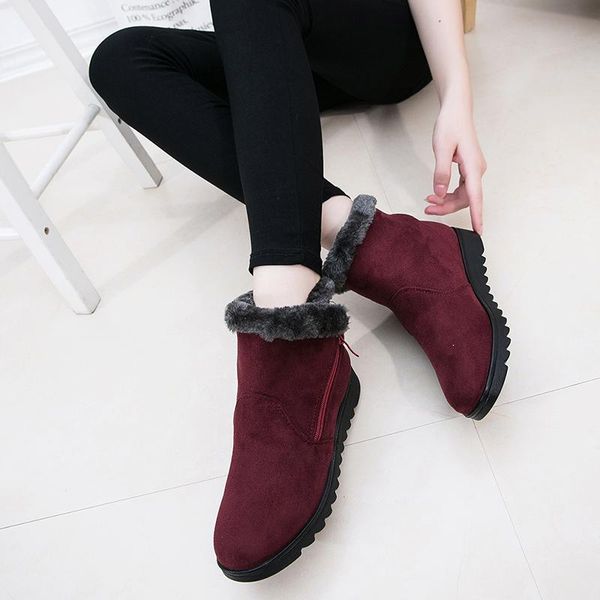 boots women ankle fashion waterproof wedge platform winter warm snow shoes for female plush, Black
boots women ankle fashion waterproof wedge platform winter warm snow shoes for female plush, Black