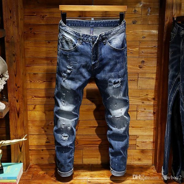 winter style men's wash designed casual skintight summer skinny jeans straight bike skintight fashion goes with everything, Blue
winter style men's wash designed casual skintight summer skinny jeans straight bike skintight fashion goes with everything, Blue