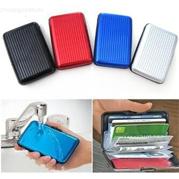 Holders Mini Briefcase Aluminum Upscale Alloy Stripe Water Resistant Aluma Wallet Colorful Card Cover Case New