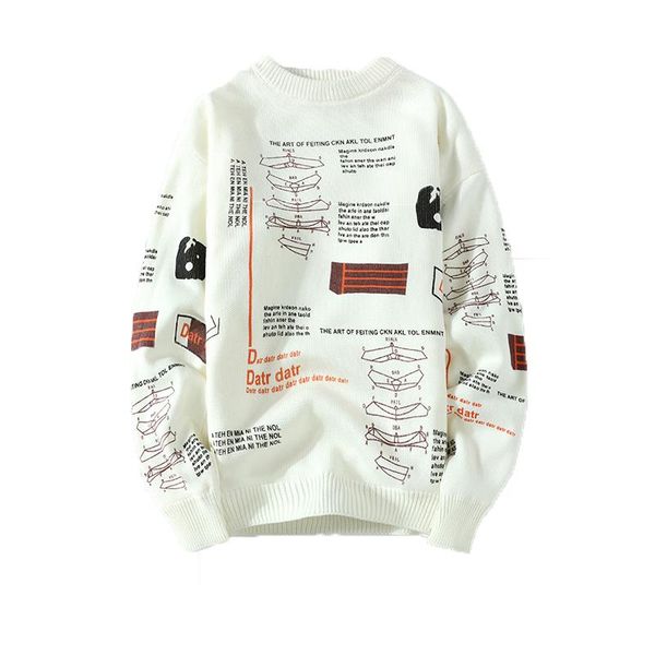 men's sweaters graffiti knitted sweater 2021 long sleeve round neck casual hip-hop, White;black
men's sweaters graffiti knitted sweater 2021 long sleeve round neck casual hip-hop, White;black