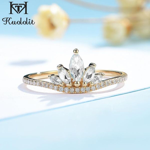 cluster rings kuololit moissanite 585 10k 14k solid yellow gold ring for women luxury diamonds vintage engagement bridal wedding gift, Golden;silver
cluster rings kuololit moissanite 585 10k 14k solid yellow gold ring for women luxury diamonds vintage engagement bridal wedding gift, Golden;silver