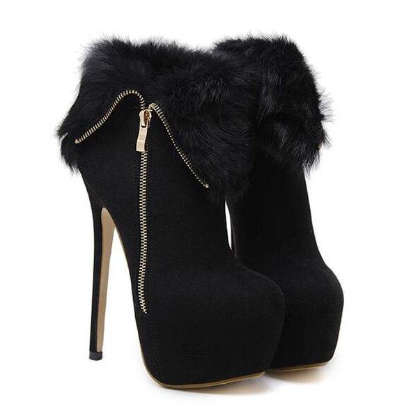 boots winter autumn high heels shoes fashion ankle for women fur platform pumps snow lja26-1, Black
boots winter autumn high heels shoes fashion ankle for women fur platform pumps snow lja26-1, Black
