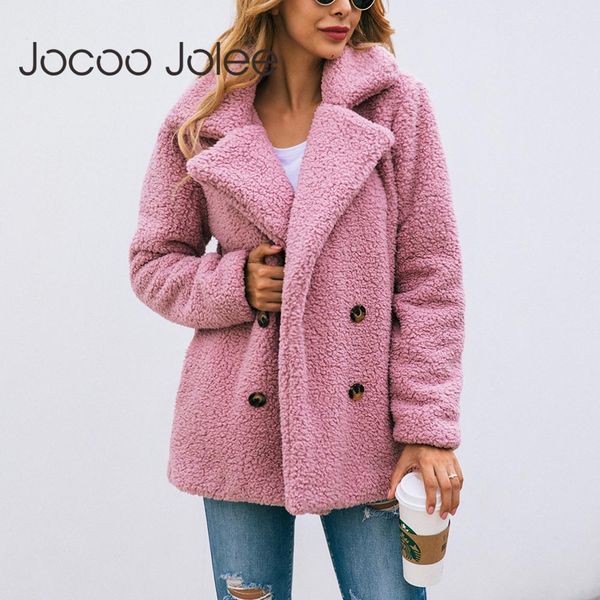 jocoo jolee women elegant faux fur jackets female fashion double-breasted teddy coats warm soft overcoats plus size outwear 201028, Black 
jocoo jolee women elegant faux fur jackets female fashion double-breasted teddy coats warm soft overcoats plus size outwear 201028, Black