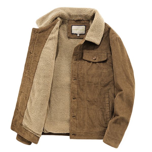 corduroy men winter plus size jacket loose retro plus velvet thick padded coat, Black;brown
corduroy men winter plus size jacket loose retro plus velvet thick padded coat, Black;brown