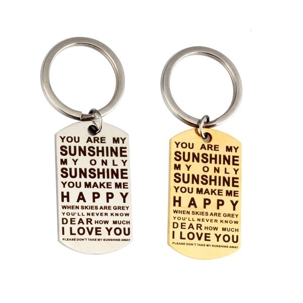 you are my sunshine my only sunshine family jewelry charm keychain keyring pendant necklace stainless steel military dog tags, Slivery;golden
you are my sunshine my only sunshine family jewelry charm keychain keyring pendant necklace stainless steel military dog tags, Slivery;golden
