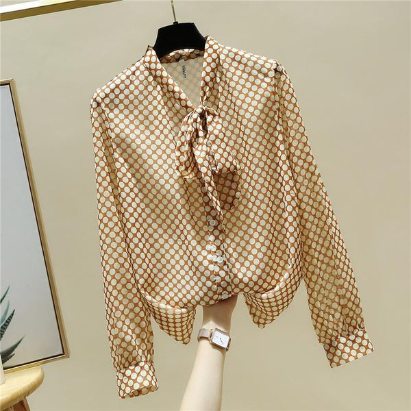women's blouses & shirts 2021 autumn fashion bow long sleeves polka dot chiffon female girls ladies shirt blouse a4049, White
women's blouses & shirts 2021 autumn fashion bow long sleeves polka dot chiffon female girls ladies shirt blouse a4049, White