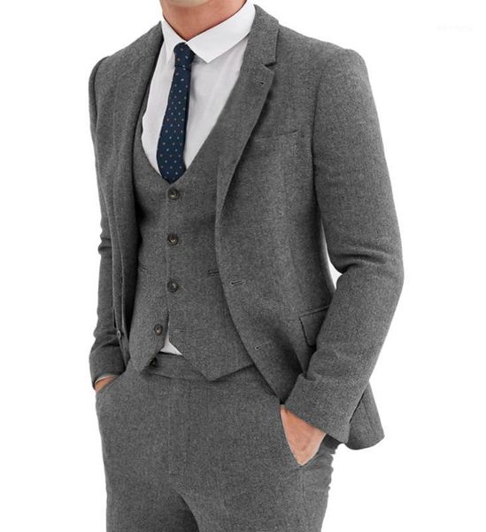 new grey men's suit 3 pcs vintage notch lapel herringbone tweed tuxedos for wedding custom size (blazer+vest+pants)1, White;black
new grey men's suit 3 pcs vintage notch lapel herringbone tweed tuxedos for wedding custom size (blazer+vest+pants)1, White;black