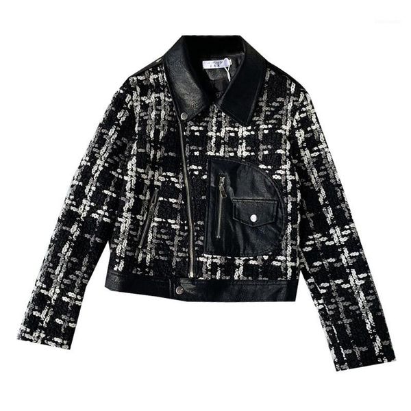 autumn winter women's spliced pu leather jacket new casual pu leather jacket coats female faux jackets women gd1701, Black
autumn winter women's spliced pu leather jacket new casual pu leather jacket coats female faux jackets women gd1701, Black