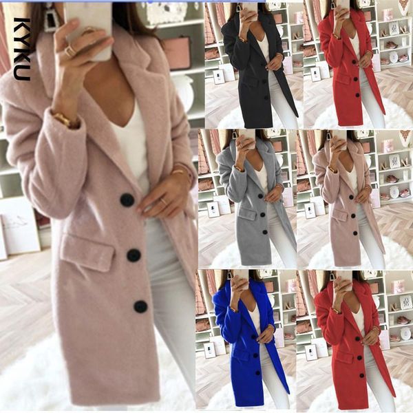 2021 new fashion autumn winter long sleeve wool blend coat women warm button turn-down collar women long wool jacket big size1, Black
2021 new fashion autumn winter long sleeve wool blend coat women warm button turn-down collar women long wool jacket big size1, Black