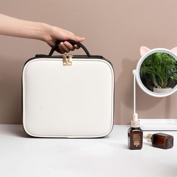 female professional makeup organizer bolso mujer cosmetic bag large capacity storage case multilayer suitcase pu cosmetic case y200714, Blue;pink
female professional makeup organizer bolso mujer cosmetic bag large capacity storage case multilayer suitcase pu cosmetic case y200714, Blue;pink
