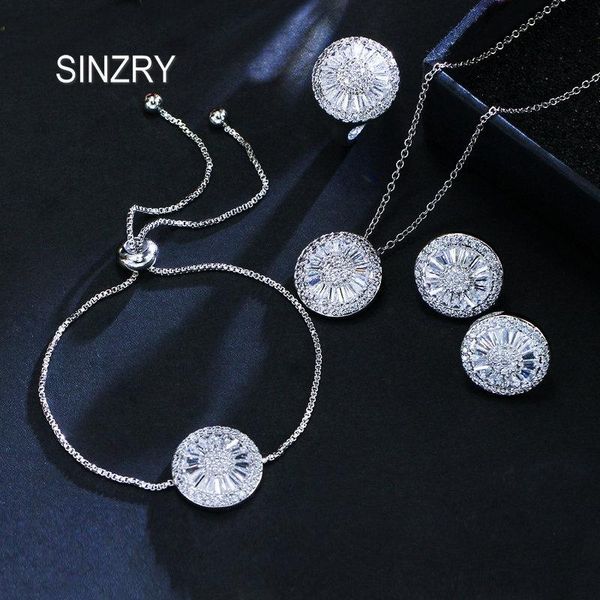 sinzry 2020 classic cz bridal jewelry set cubic zirconia round plate dazzling pendant necklace earring bracelet ring jewelry set, Silver
sinzry 2020 classic cz bridal jewelry set cubic zirconia round plate dazzling pendant necklace earring bracelet ring jewelry set, Silver